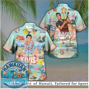 Elvis Presley Always Aloha Tropical Beach Sunset Summer Hawaiian Shirt