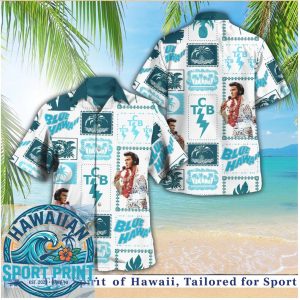 Elvis Presley Blue Hawaii Stamp Collage Aloha Music Festival Hawaiian Shirt