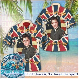 Elvis Presley Long Live The King Union Jack Vintage Retro Hawaiian Shirt
