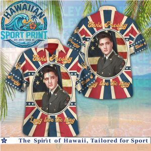 Elvis Presley Long Live The King Union Jack Vintage Retro Hawaiian Shirt