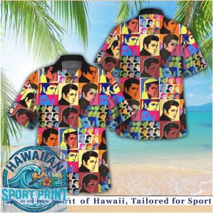 Elvis Presley Pop Art Multi Panel Andy Warhol Hawaiian Shirt