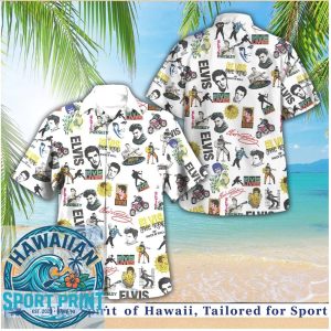 Elvis Presley Postage Stamp Retro Collage Music Hawaiian Shirt
