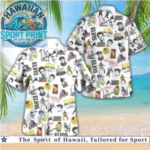 Elvis Presley Postage Stamp Retro Collage Music Hawaiian Shirt