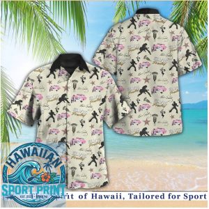 Elvis Presley Retro Pink Cadillac Vintage Aloha Hawaiian Shirt