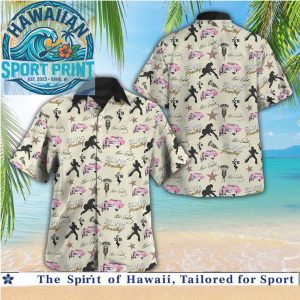Elvis Presley Retro Pink Cadillac Vintage Aloha Hawaiian Shirt