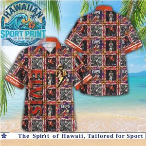 Elvis Presley TCB Lightning Bolt Rocker Aloha Hawaiian Shirt