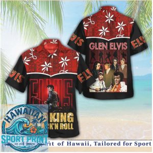 Elvis Presley The King Of Rock N Roll Vintage Retro Aloha Hawaiian Shirt
