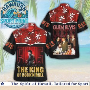 Elvis Presley The King Of Rock N Roll Vintage Retro Aloha Hawaiian Shirt