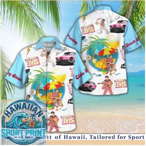 Elvis Presley Tropical Beach Cadillac Guitar Hawaiian Shirt Aloha