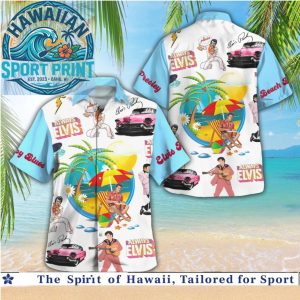 Elvis Presley Tropical Beach Cadillac Guitar Hawaiian Shirt Aloha