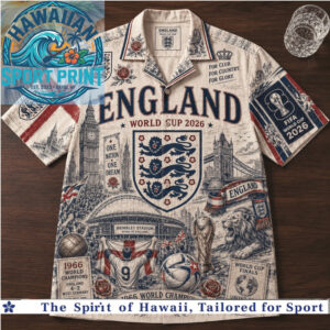 England National Football Team World Cup Soccer Hawaiian Shirt