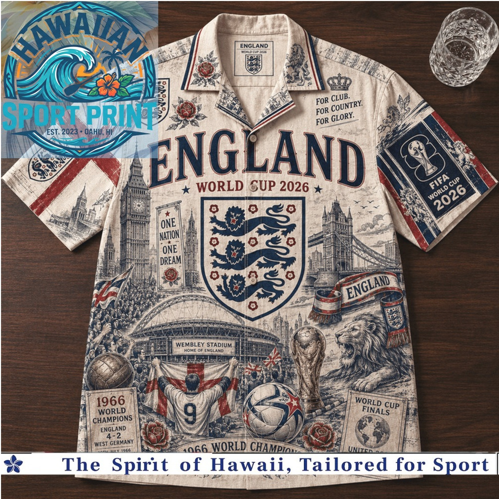 England National Football Team World Cup Soccer Hawaiian Shirt England National Football Team World Cup Soccer Hawaiian Shirt