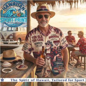 Essendon Bombers AFL Fan Too Old To Care Tropical Summer Hawaiian Shirt