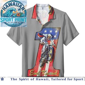 Evel Knievel Vintage Stuntman American Hero Hawaiian Shirt