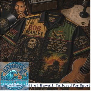 Bob Marley One Love Reggae Lion Rasta Tropical Summer Hawaiian Shirt