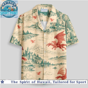 Fantasy Medieval Dragon Castle Adventure Hawaiian Shirt