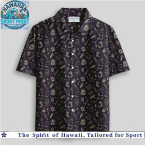 Fantasy RPG Dungeon Items Keys Chests Dark Pattern Hawaiian Shirt