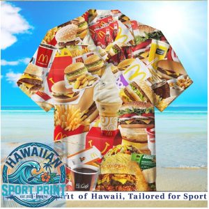 Fast Food Burgers Fries Junk Food Summer Hawaiian Shirt
