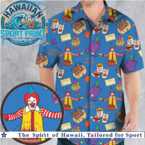Fast Food Clown Character Vintage Hawaiian Shirt