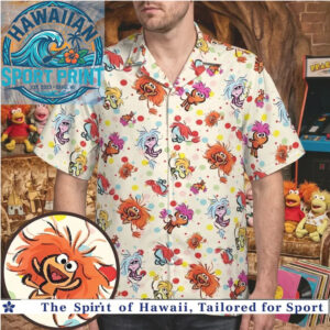 Fraggle Rock Muppets Colorful Retro Fun Character Hawaiian Shirt