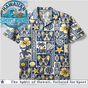 French Bulldog Tropical Aloha Pattern Summer Hawaiian Shirt