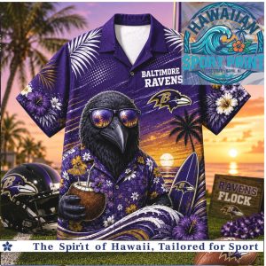Funny Baltimore Ravens Mascot Tropical Summer Hawaiian Shirt Beach Aloha
