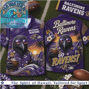 Funny Baltimore Ravens Mascot Tropical Summer Hawaiian Shirt Beach Aloha