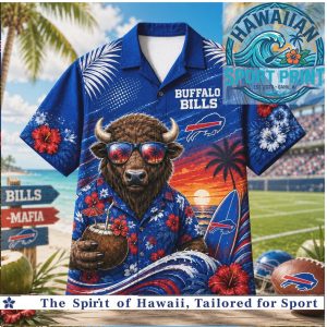 Funny Buffalo Bills Mascot Tropical Summer Hawaiian Shirt Beach Aloha