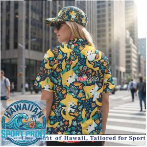 Funny Cartoon Character Tropical Floral Summer Hawaiian Shirt