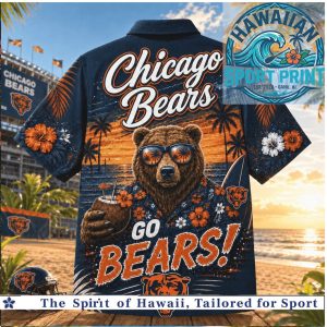 Funny Chicago Bears Mascot Tropical Summer Hawaiian Shirt Beach Aloha