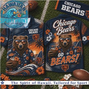 Funny Chicago Bears Mascot Tropical Summer Hawaiian Shirt Beach Aloha