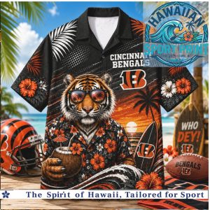 Funny Cincinnati Bengals Mascot Tropical Summer Hawaiian Shirt Beach Aloha