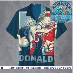 Funny Donald Duck Cartoon Political Parody Retro Hawaiian Shirt