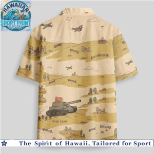 Funny Fish Tank Military War World Vintage Aloha Hawaiian Shirt