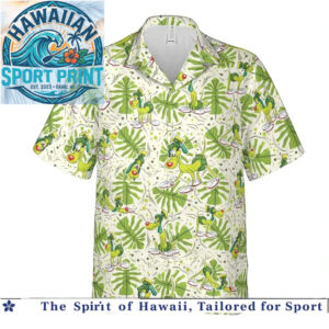 Funny Goofy Dog Tropical Leaves Green Summer Hawaiian Shirt
