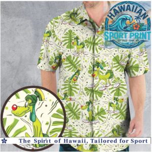 Funny Goofy Dog Tropical Leaves Green Summer Hawaiian Shirt