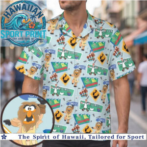 Funny Monster Road Sign Cartoon Tropical Hawaiian Shirt