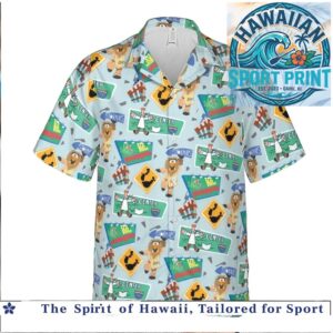 Funny Monster Road Sign Cartoon Tropical Hawaiian Shirt