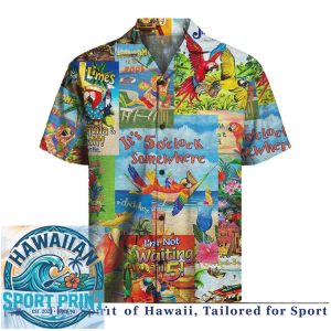 Funny Parrot It's 5 O'clock Somewhere Tropical Summer Hawaiian Shirt