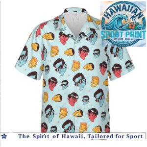 Funny Retro Cartoon Faces Pop Art Hawaiian Shirt
