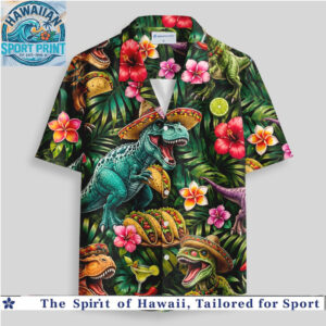 Funny T Rex Dinosaur Taco Tuesday Mexican Sombrero Hawaiian Shirt