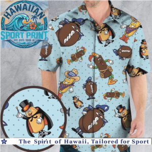 Funny Twinkie Football Character Cartoon Hawaiian Shirt