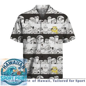Funny Yellow Minions Cartoon Character Aloha Hawaiian Shirt