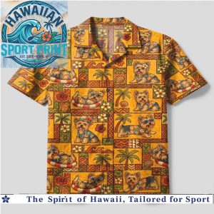 Funny Yorkshire Terrier Beach Vacation Summer Hawaiian Shirt