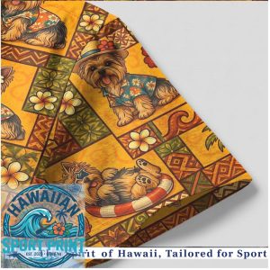 Funny Yorkshire Terrier Beach Vacation Summer Hawaiian Shirt