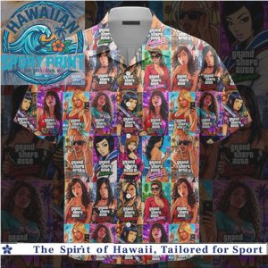 GTA Grand Theft Auto Game Character Collage Summer Hawaiian Shirt
