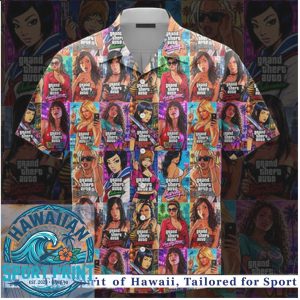 GTA Grand Theft Auto Game Character Collage Summer Hawaiian Shirt