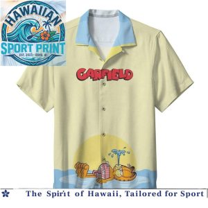 Garfield Beach Summer Vacation Cartoon Tropical Hawaiian Shirt