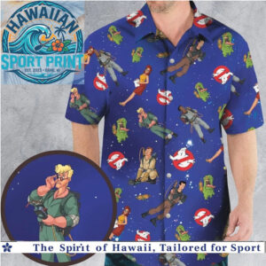 Ghostbusters Retro Characters Movie Tropical Hawaiian Shirt
