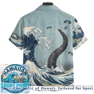 Godzilla Great Wave Off Kanagawa Japanese Art Hawaiian Shirt